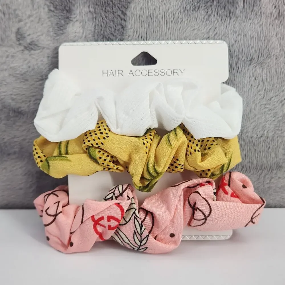 3 pc Scrunchy Set - Hair Accessories - Elastic bands for ponytails - Hair Ties
